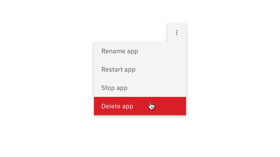 An overflow menu with a significant action An overflow menu with a significant action