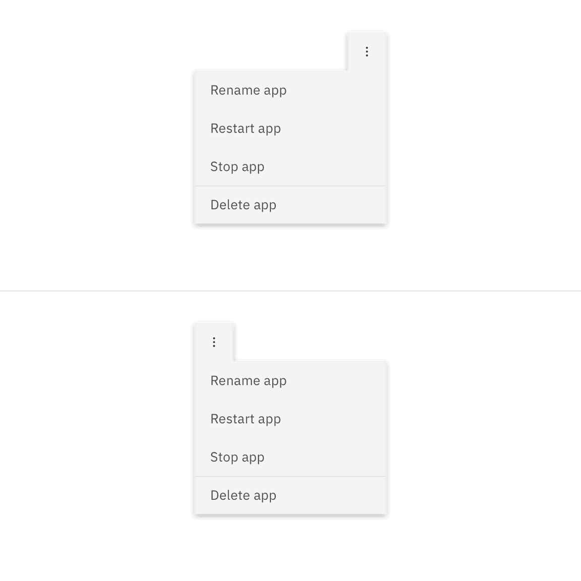 Overflow menu alignements Overflow menu alignements